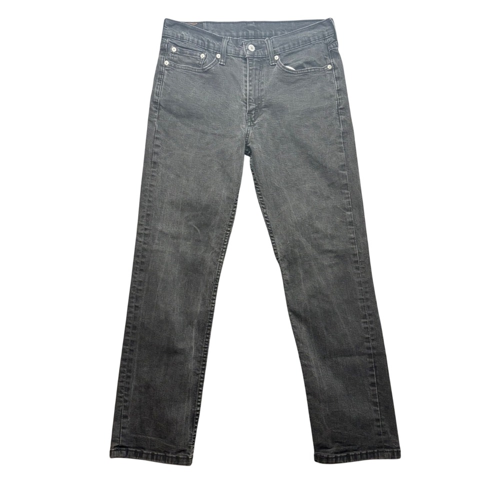 Levis 514 Jeans Mens 32x30 Black Cotton Blend Straight Fit Denim 00514-0730
